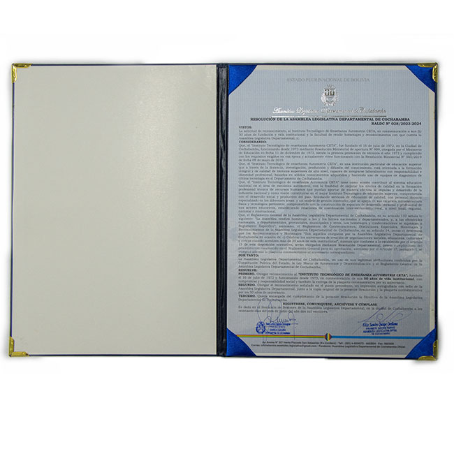 50 años emitida por la asamblea legislativa departamental de cochabamba