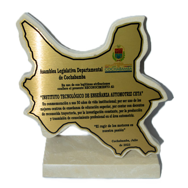 50 años emitido por la asamblea legislativa departamental de cochabamba